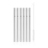 WMF Baric Trinkhalm-Set Cromargan®, 18 cm, 6-teilig plus mit Reinigungsbürste| Barzubehör