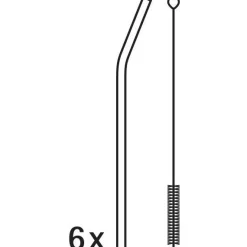 WMF BaricTrinkhalm-Set aus Cromargan®, 24 cm, 6-teilig plus Reinigungsbürste| Barzubehör