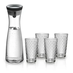 WMF Basic Set Wasserkaraffe mit 4 Gläsern| Wassergläser|Karaffen & Dekanter