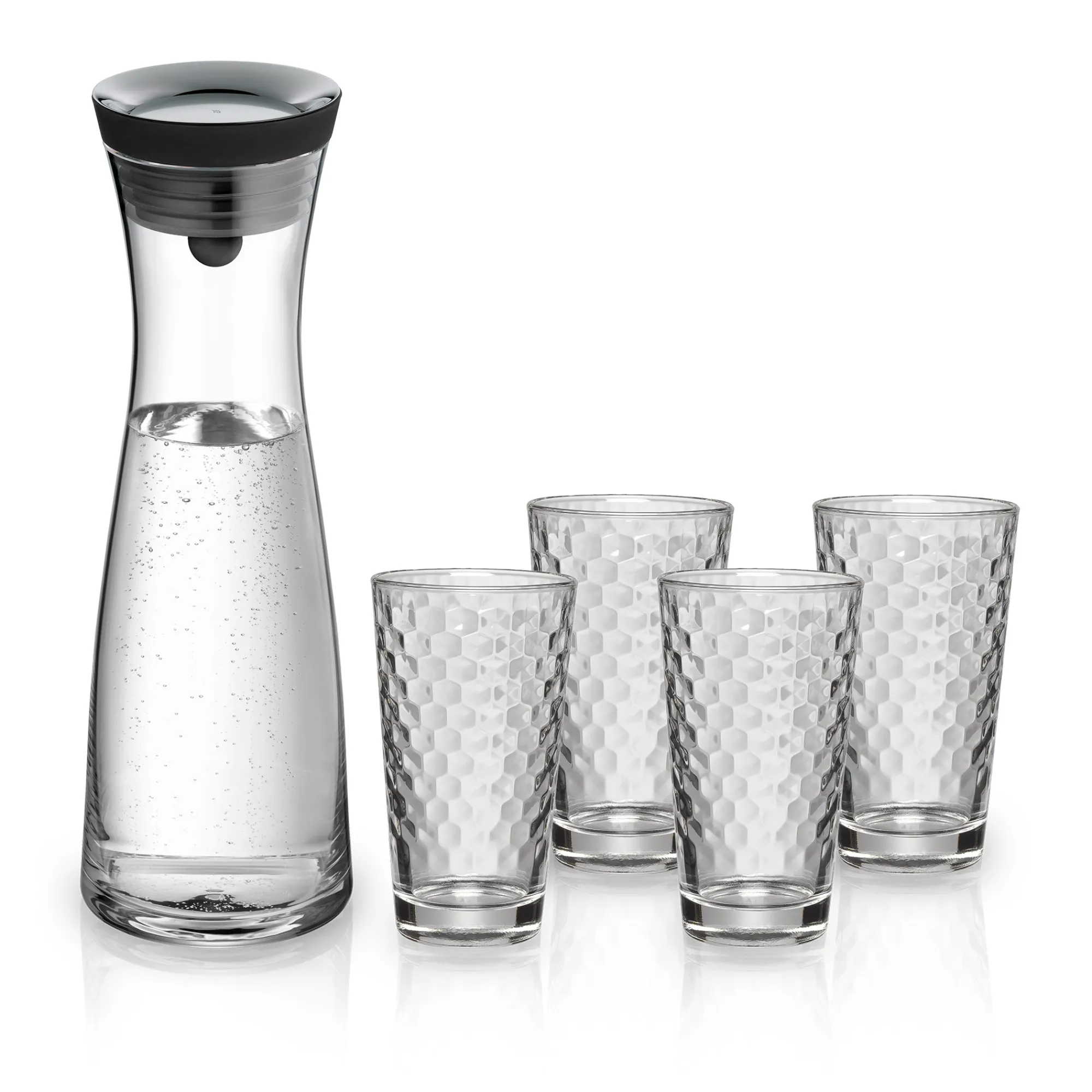WMF Basic Set Wasserkaraffe mit 4 Gläsern| Wassergläser|Karaffen & Dekanter