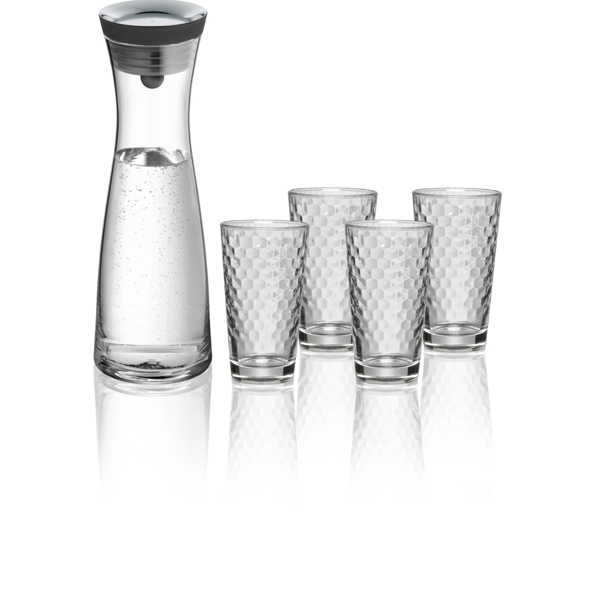 WMF Basic Set Wasserkaraffe mit 4 Gläsern| Wassergläser|Karaffen & Dekanter