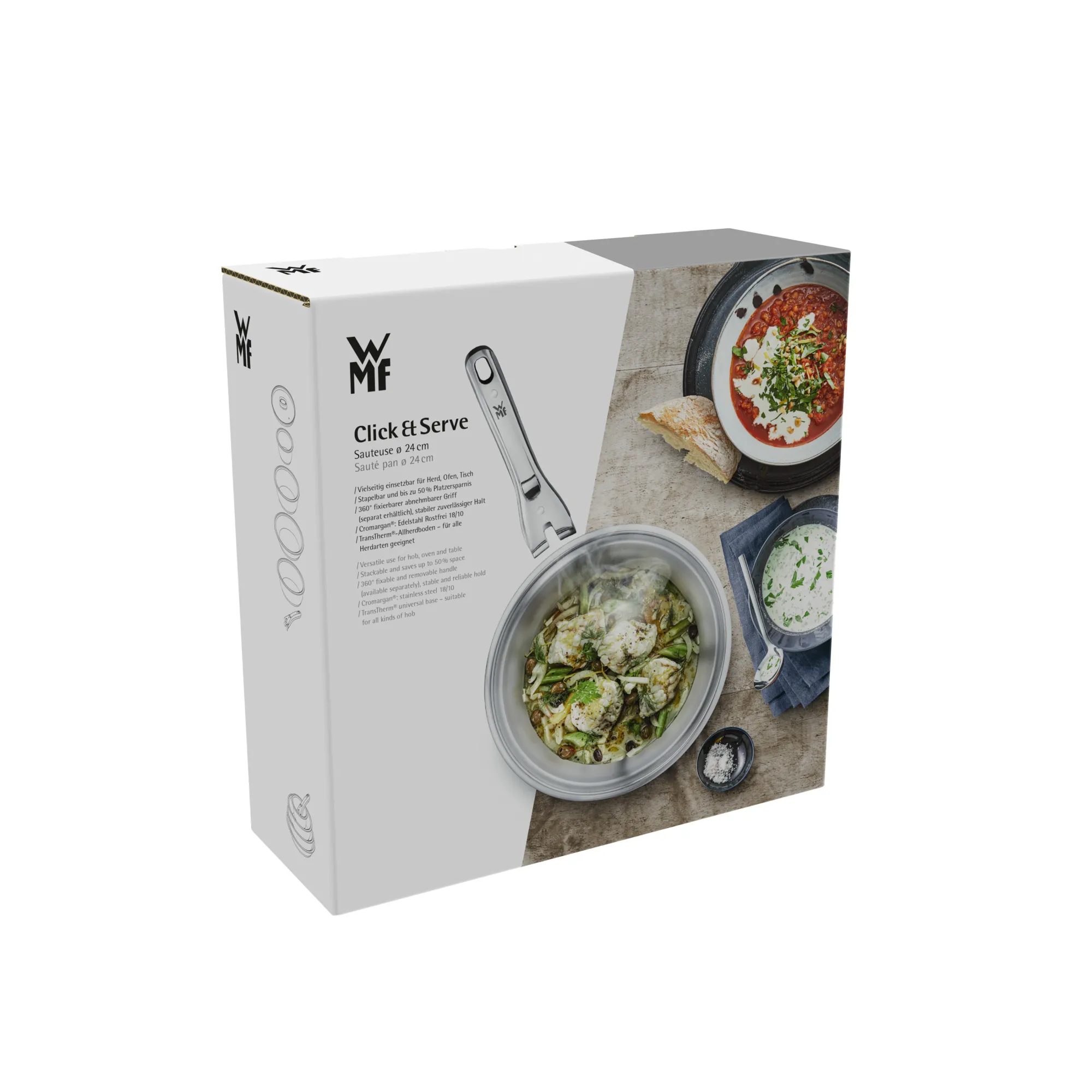WMF Click&Serve Sauteuse, 24 cm| Bratpfannen