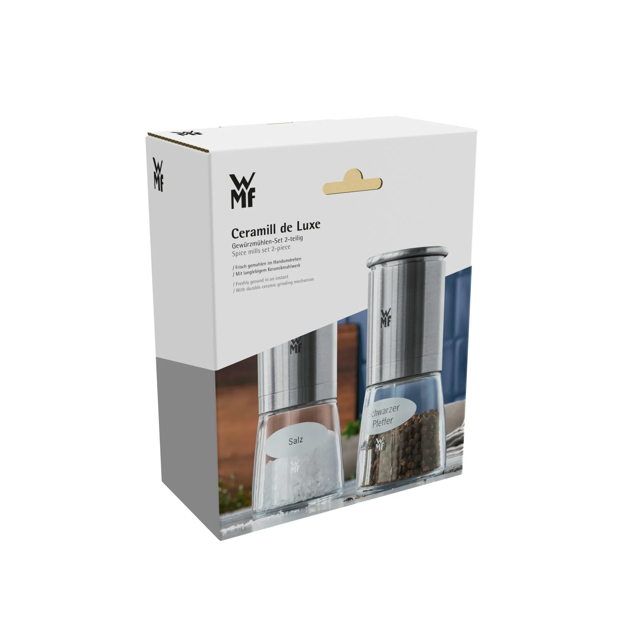WMF De Luxe Gewürzmühlen-Set, 2-teilig| Salz- & Pfeffermühlen|Gewürzmühlen