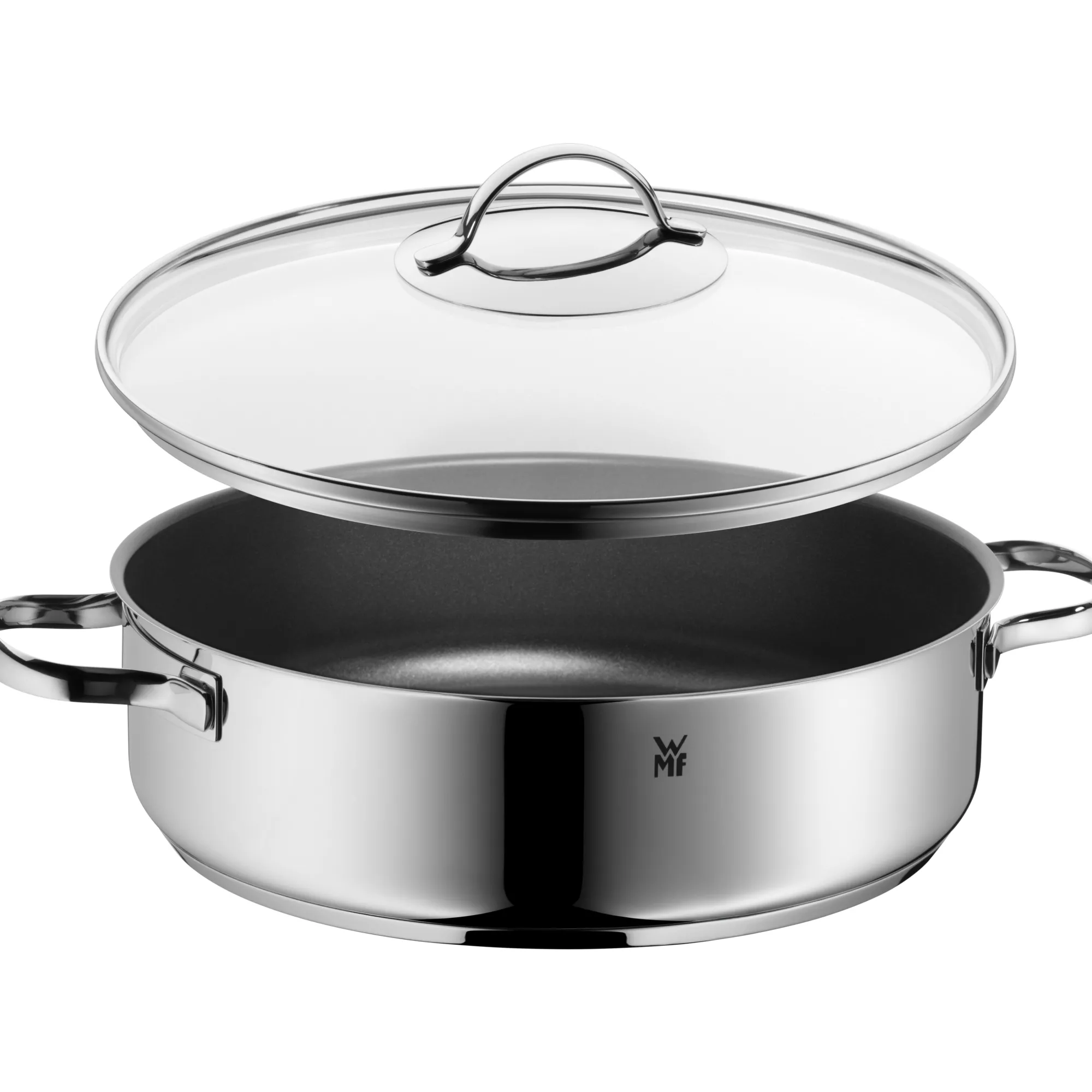 WMF Devil Servier-Schmorpfanne mit Glasdeckel, 28 cm| Schmorpfannen|Pfannen Mit Deckel