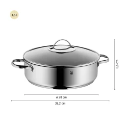 WMF Devil Servier-Schmorpfanne mit Glasdeckel, 28 cm| Schmorpfannen|Pfannen Mit Deckel