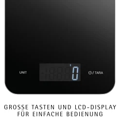 WMF Digitale Küchenwaage, Schwarz, 23 x 15 cm| Backutensilien|Küchenwaagen