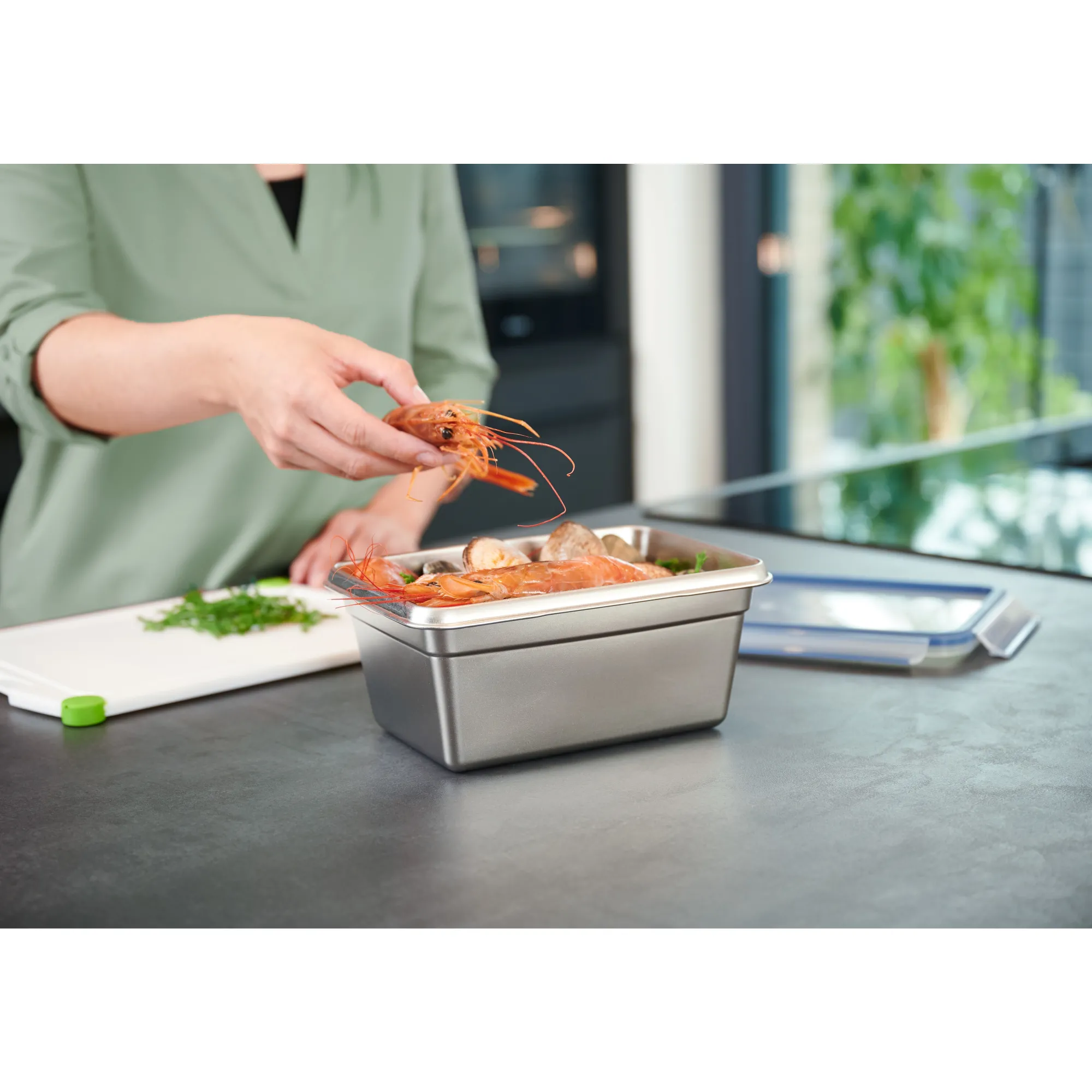 WMF EMSA CLIP & CLOSE Edelstahl Frischhaltedose 2,0 l N11506| Vorratsdosen