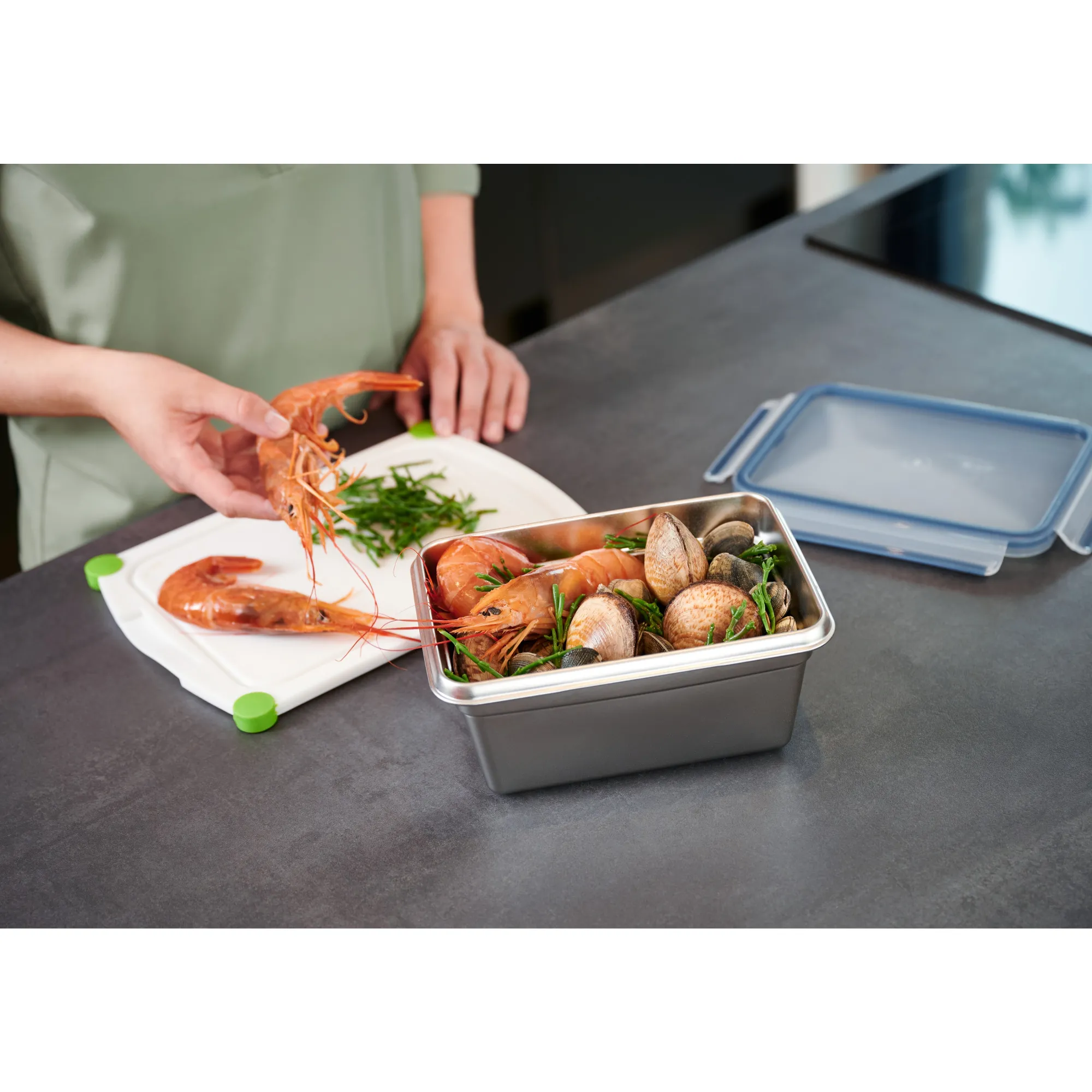 WMF EMSA CLIP & CLOSE Edelstahl Frischhaltedose 2,0 l N11506| Vorratsdosen