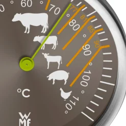 WMF Extrabräter mit Metalldeckel, Drahteinsatz und Fleischthermometer| Bräter & Schmortöpfe