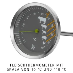 WMF Extrabräter mit Metalldeckel, Drahteinsatz und Fleischthermometer| Bräter & Schmortöpfe