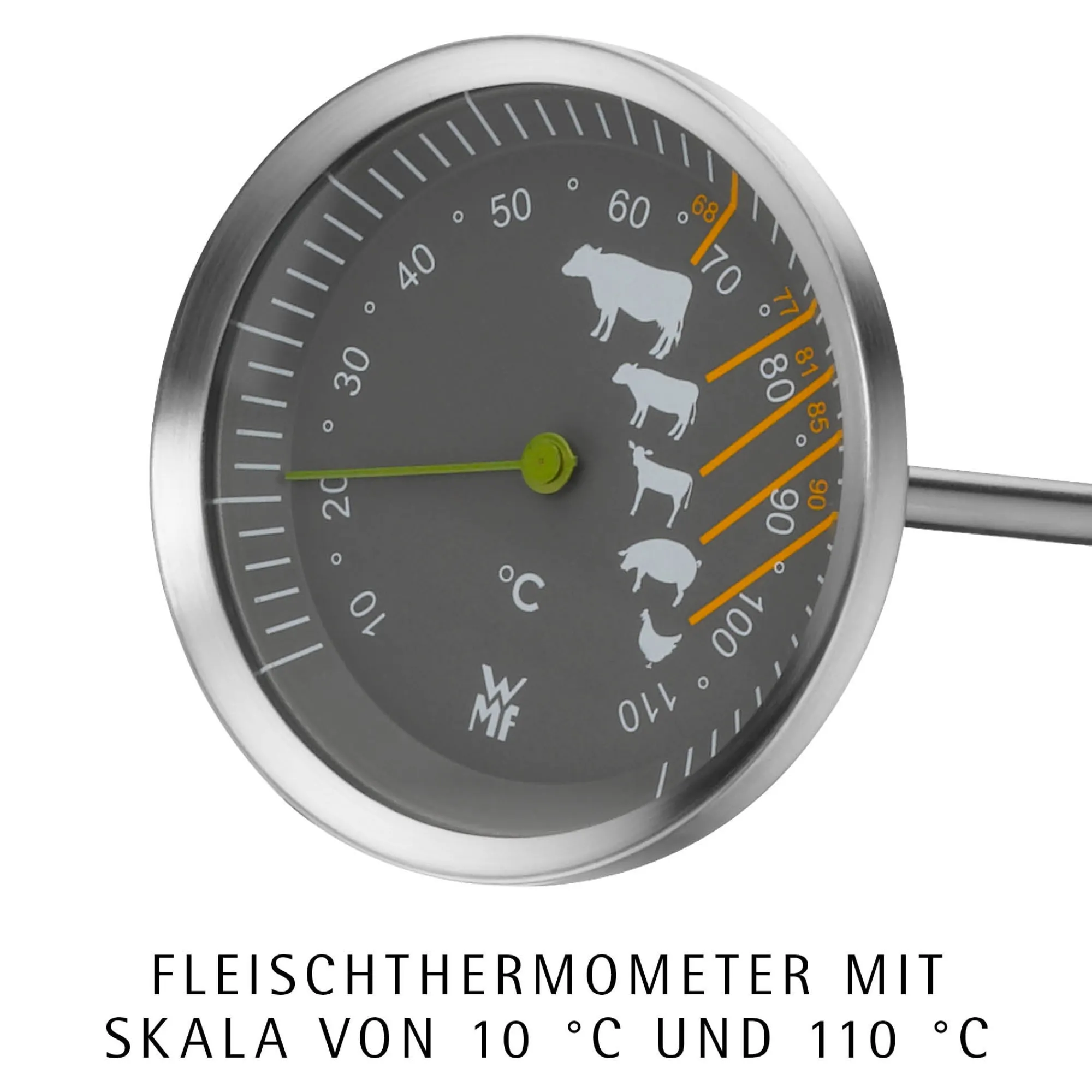 WMF Extrabräter mit Metalldeckel, Drahteinsatz und Fleischthermometer| Bräter & Schmortöpfe