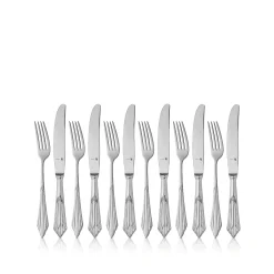 WMF Fächer Dessertbesteck-Set, 12-teilig, Cromargan protect®| Besteck-Sets