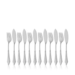 WMF Fächer Fischbesteck-Set, 12-teilig, Cromargan protect®| Besteck-Sets