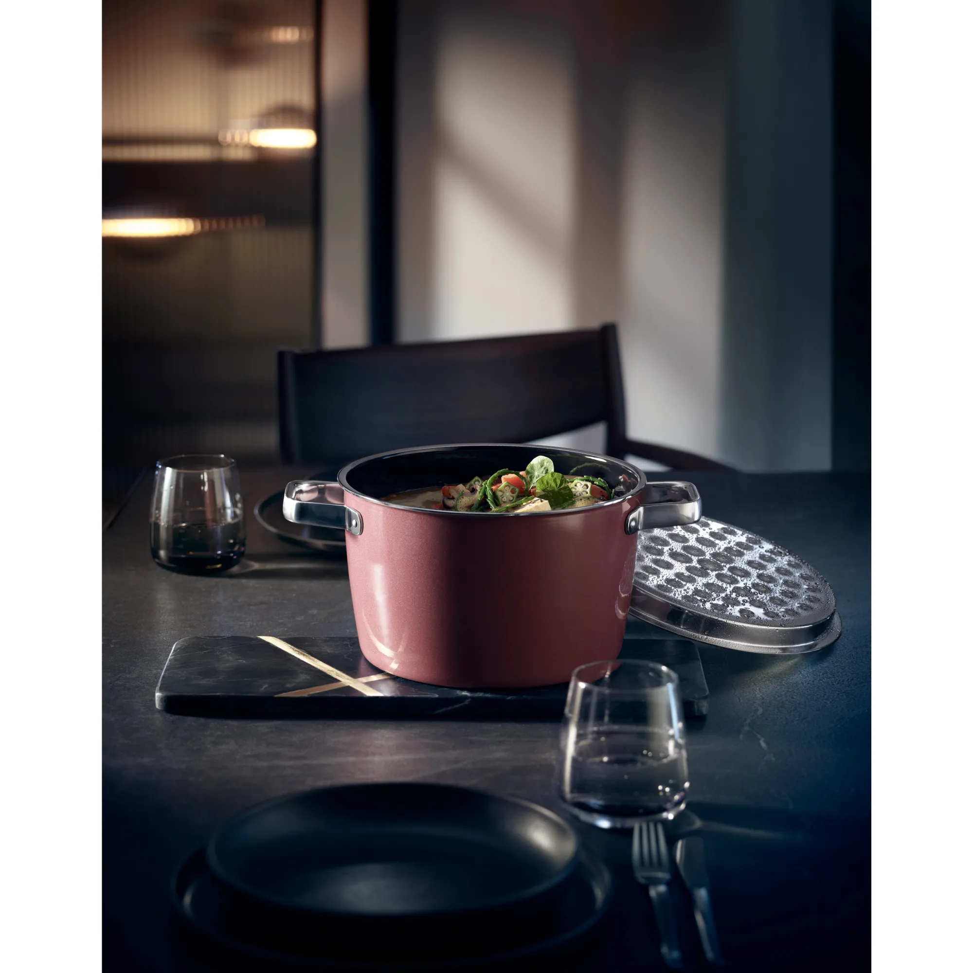 WMF Fusiontec Aromatic Bratentopf, 22 cm, Rose Quartz| Bratentöpfe