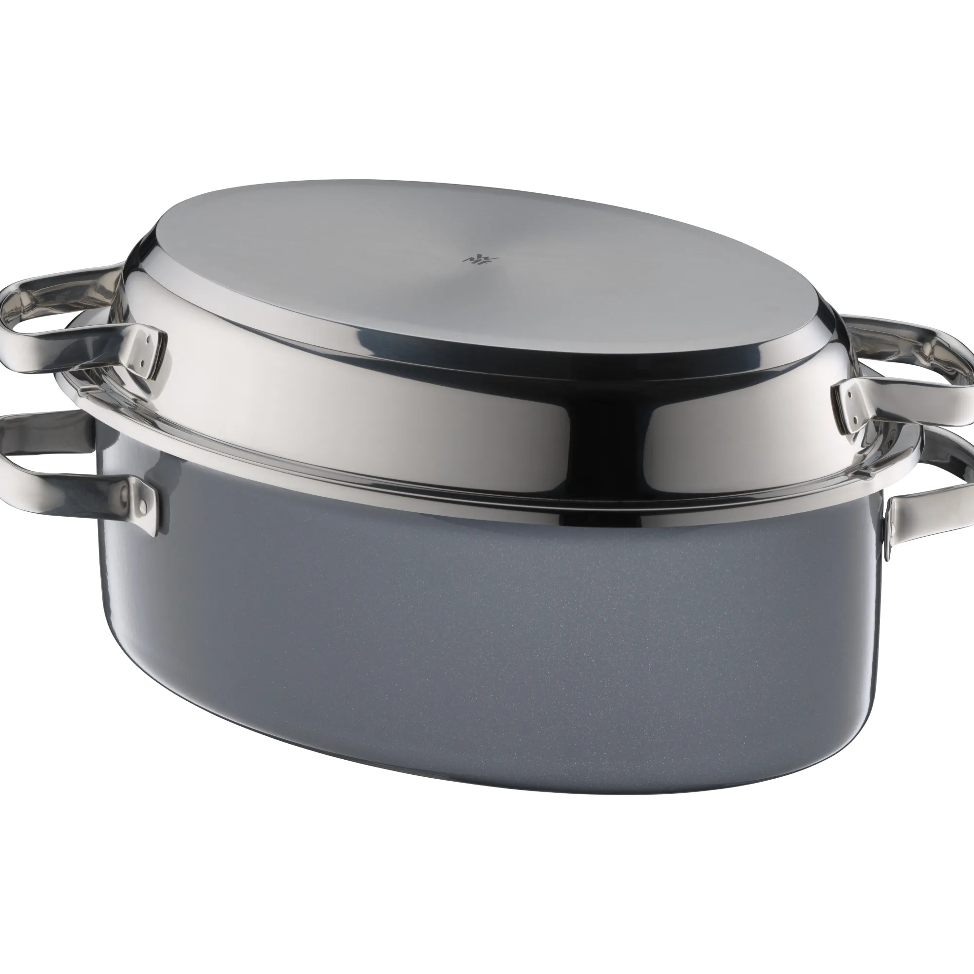 WMF Fusiontec Mineral Multi-Bräter mit Edelstahldeckel, 38 cm, Platinum| Bräter & Schmortöpfe