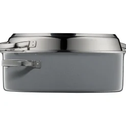 WMF Fusiontec Mineral Multi-Bräter mit Edelstahldeckel, 38 cm, Platinum| Bräter & Schmortöpfe