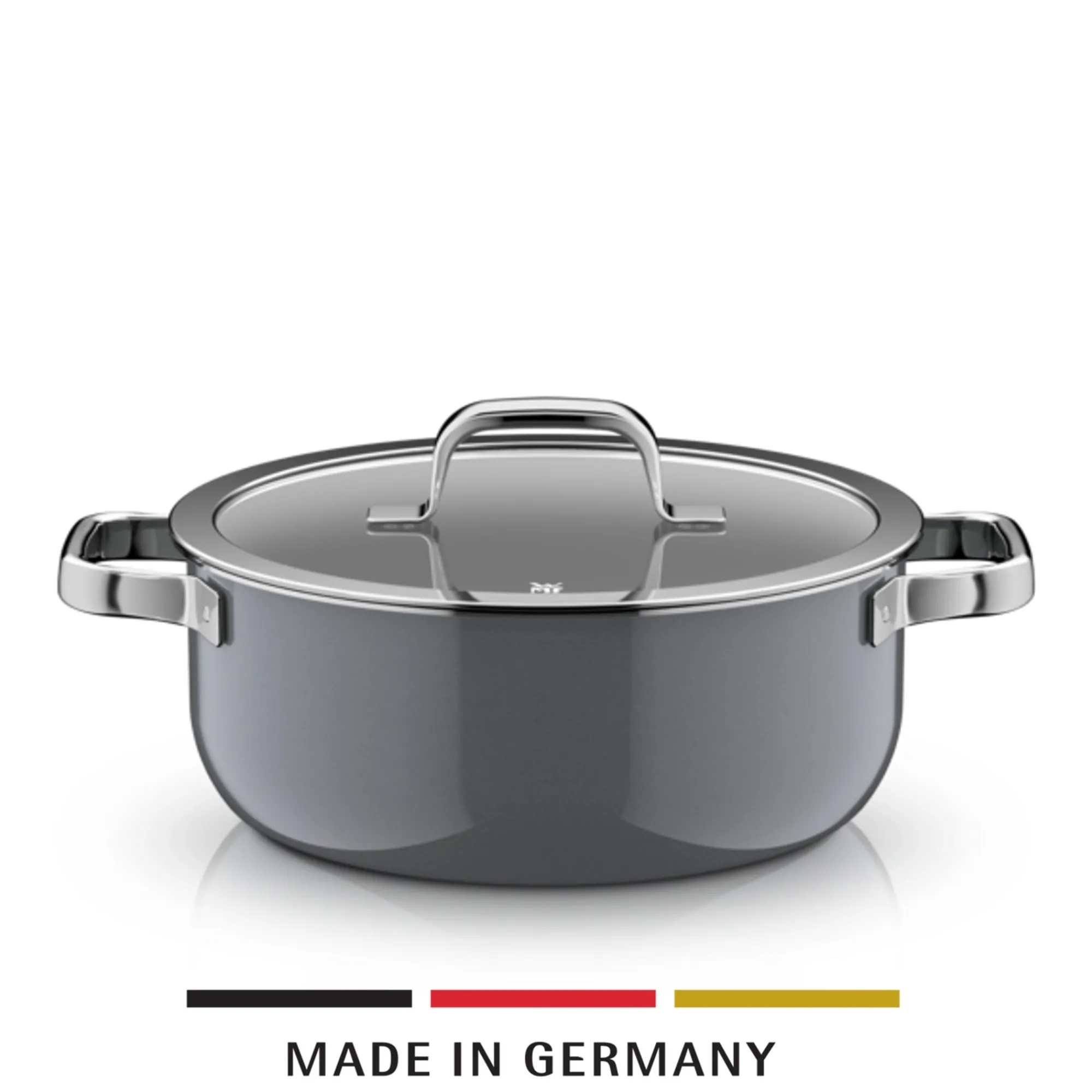 WMF Fusiontec Mineral Pro, Bratentopf mit Decke, 24 cm, Platinum| Induktionstöpfe