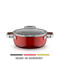 WMF Fusiontec Mineral Pro, Bratentopf mit Deckel, 20 cm, Passion Red| Bratentöpfe