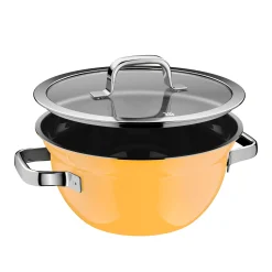 WMF Fusiontec Mineral Pro, Kochschüssel mit Deckel, 24 cm, Mango Yellow| Kochtöpfe