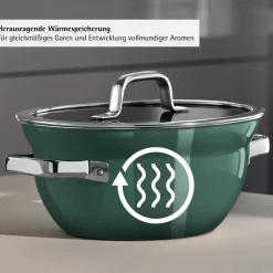 WMF Fusiontec Mineral Pro, Kochschüssel mit Deckel, 24 cm, Eucalyptus Haze| Kochtöpfe