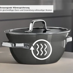 WMF Fusiontec Mineral Pro, Kochschüssel mit Deckel, 20 cm, Platinum| Kochtöpfe|Induktionstöpfe