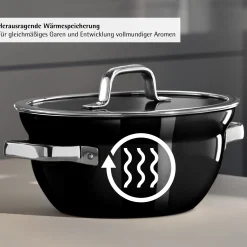 WMF Fusiontec Mineral Pro, Kochschüssel mit Deckel, 20 cm, Black| Kochtöpfe|Induktionstöpfe