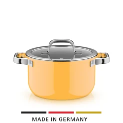 WMF Fusiontec Mineral Pro, Kochtopf mit Deckel, 20 cm, Mango Yellow| Kochtöpfe