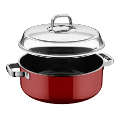 WMF Fusiontec Mineral Pro, Schmortopf mit Deckel, 28 cm, Passion Red| Induktionstöpfe