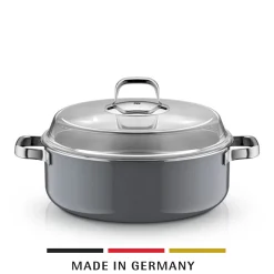 WMF Fusiontec Mineral Pro, Schmortopf mit Deckel, 28 cm, Platinum| Induktionstöpfe