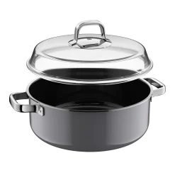 WMF Fusiontec Mineral Pro, Schmortopf mit Deckel, 28 cm, Platinum| Induktionstöpfe