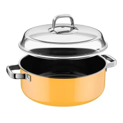 WMF Fusiontec Mineral Pro, Schmortopf mit Deckel, 28 cm, Mango Yellow| Induktionstöpfe
