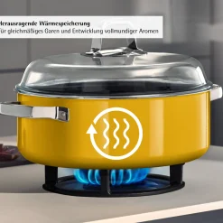 WMF Fusiontec Mineral Pro, Schmortopf mit Deckel, 28 cm, Mango Yellow| Induktionstöpfe
