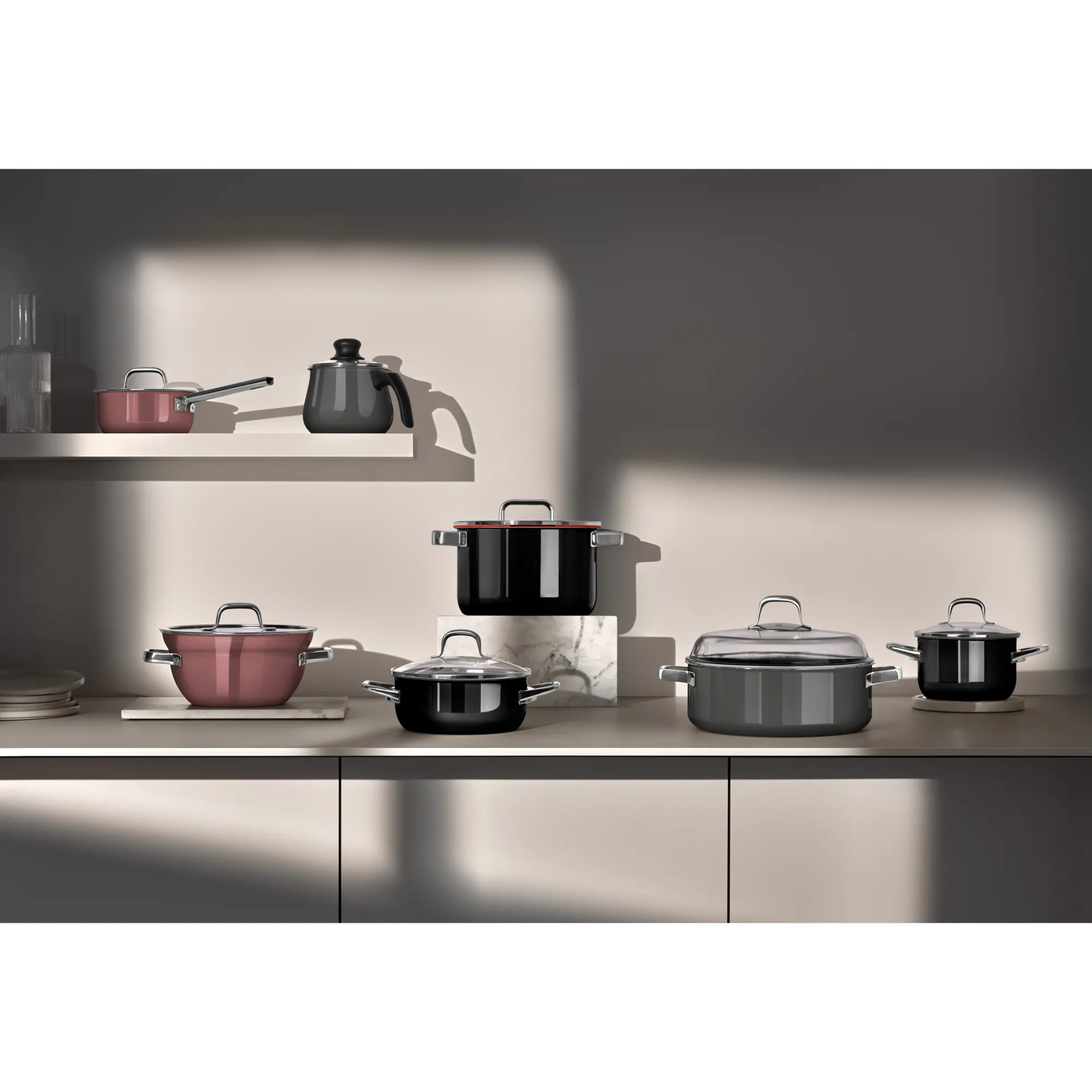 WMF Fusiontec Mineral Pro, Topf-Set, 4-teilig, Platinum| Topfsets