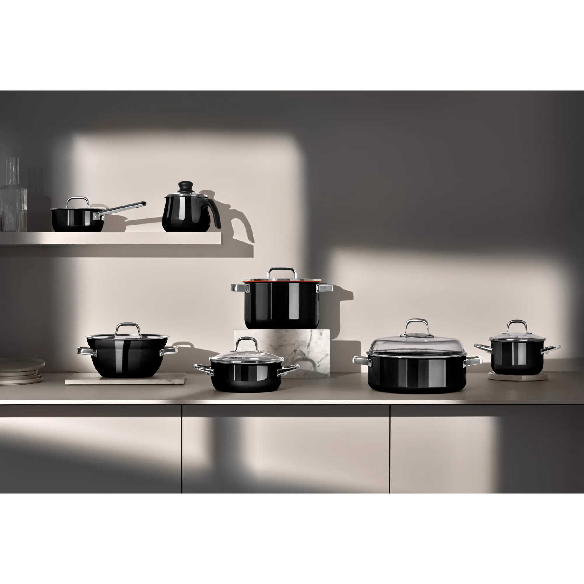 WMF Fusiontec Mineral Pro, Topf-Set, 4-teilig, Black| Topfsets