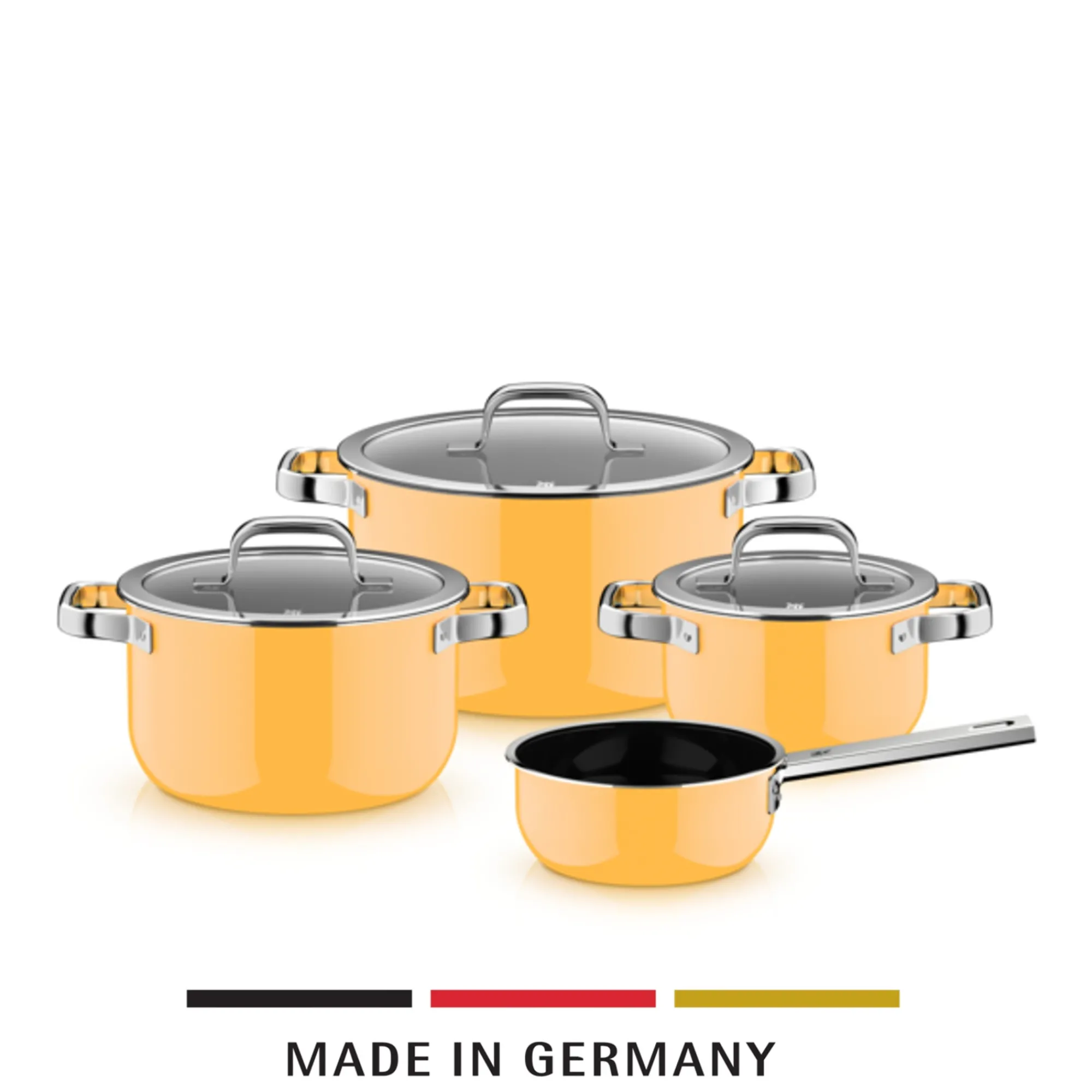 WMF Fusiontec Mineral Pro, Topf-Set, 4-teilig, Mango Yellow| Topfsets