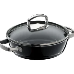 WMF Fusiontec Mineral Schmorpfanne mit Glasdeckel, 24 cm, Black| Schmorpfannen|Pfannen Mit Deckel