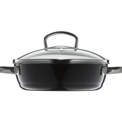 WMF Fusiontec Mineral Schmorpfanne mit Glasdeckel, 24 cm, Black| Schmorpfannen|Pfannen Mit Deckel