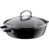 WMF Fusiontec Mineral Schmorpfanne mit Glasdeckel, 28 cm, Black| Schmorpfannen|Pfannen Mit Deckel