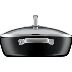 WMF Fusiontec Mineral Schmorpfanne mit Glasdeckel, 28 cm, Black| Schmorpfannen|Pfannen Mit Deckel