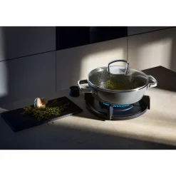 WMF Fusiontec Mineral Schmorpfanne mit Glasdeckel, 24 cm, Platinum| Schmorpfannen|Pfannen Mit Deckel
