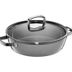 WMF Fusiontec Mineral Schmorpfanne mit Glasdeckel, 28 cm, Platinum| Schmorpfannen|Pfannen Mit Deckel