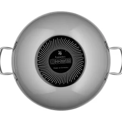 WMF Fusiontec Mineral Wok mit Glasdeckel, 32 cm, Platinum| Woks|Pfannen Mit Deckel