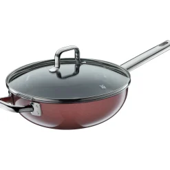 WMF Fusiontec Mineral Wok mit Glasdeckel, 28 cm, Rose Quartz| Woks