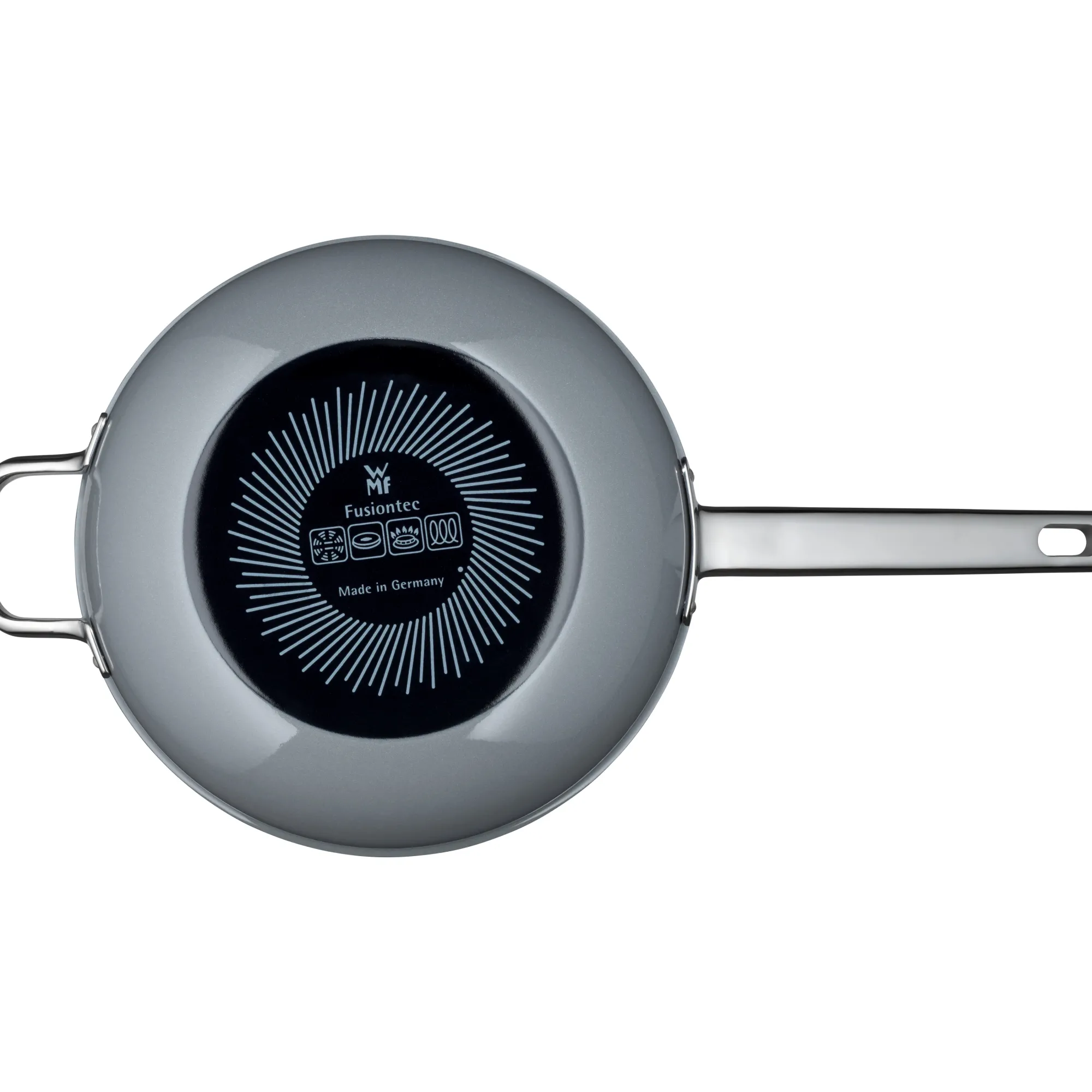 WMF Fusiontec Mineral Wok mit Glasdeckel, 28 cm, Platinum| Woks
