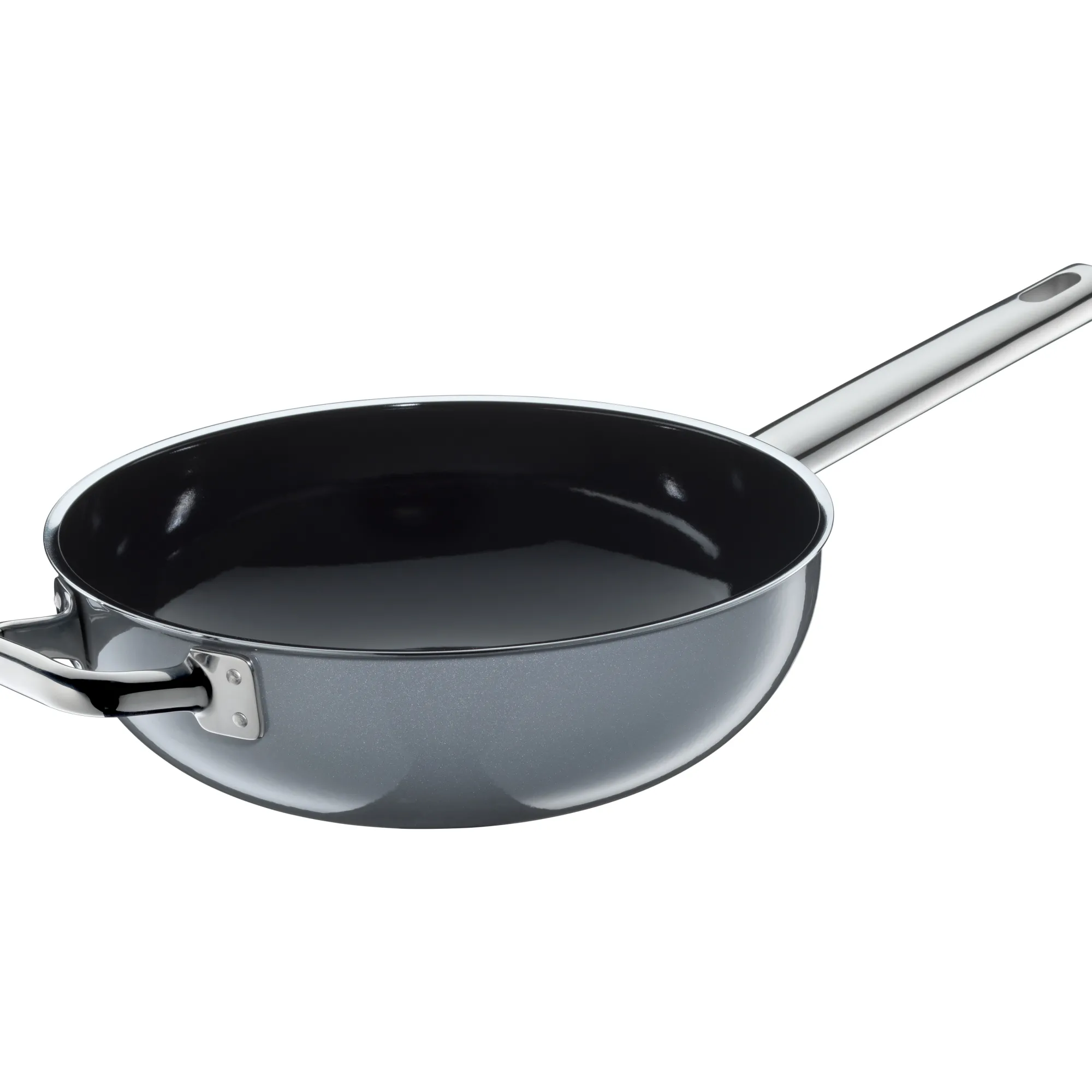 WMF Fusiontec Mineral Wok mit Glasdeckel, 28 cm, Platinum| Woks