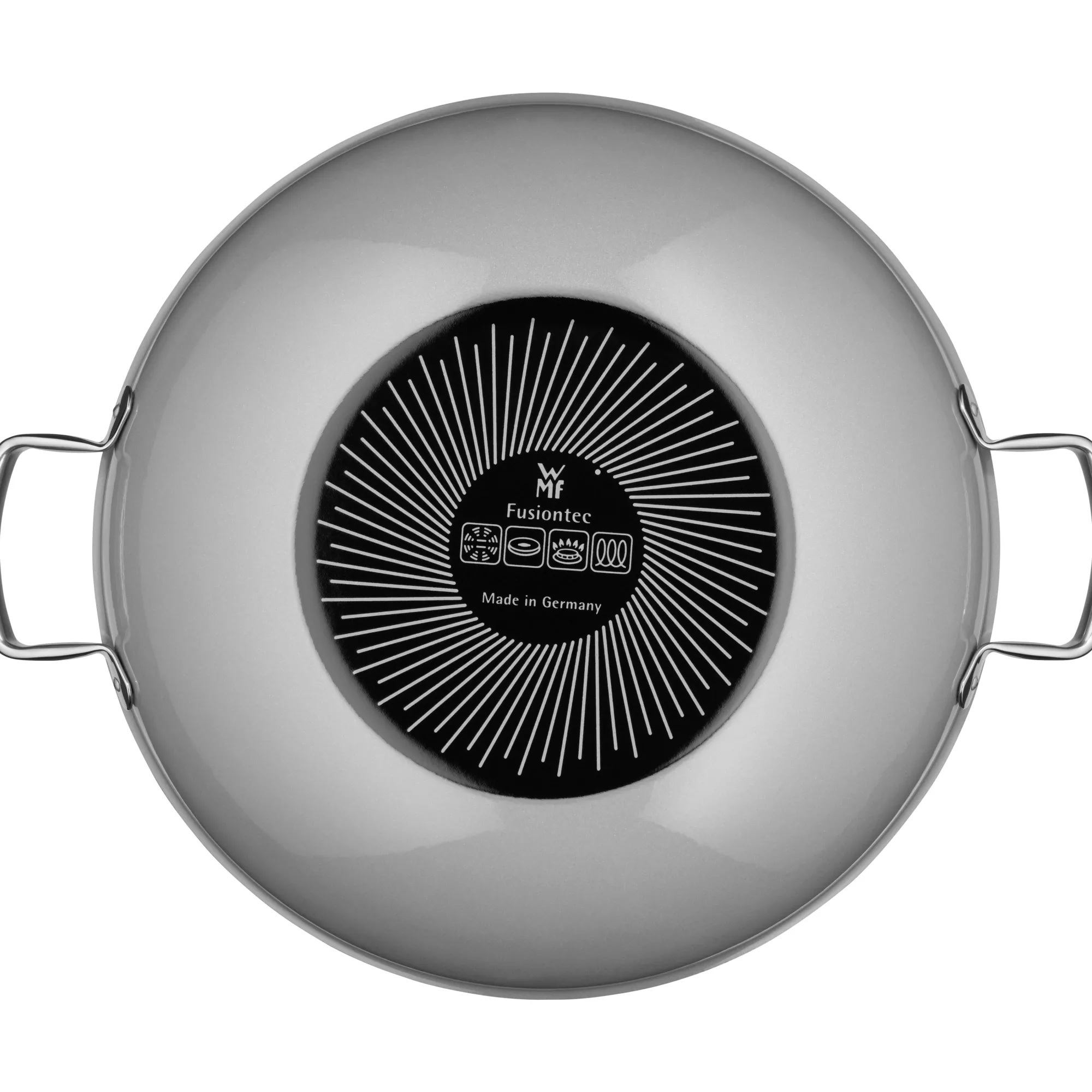 WMF Fusiontec Mineral Wok mit Glasdeckel, 36 cm, Platinum| Woks|Pfannen Mit Deckel