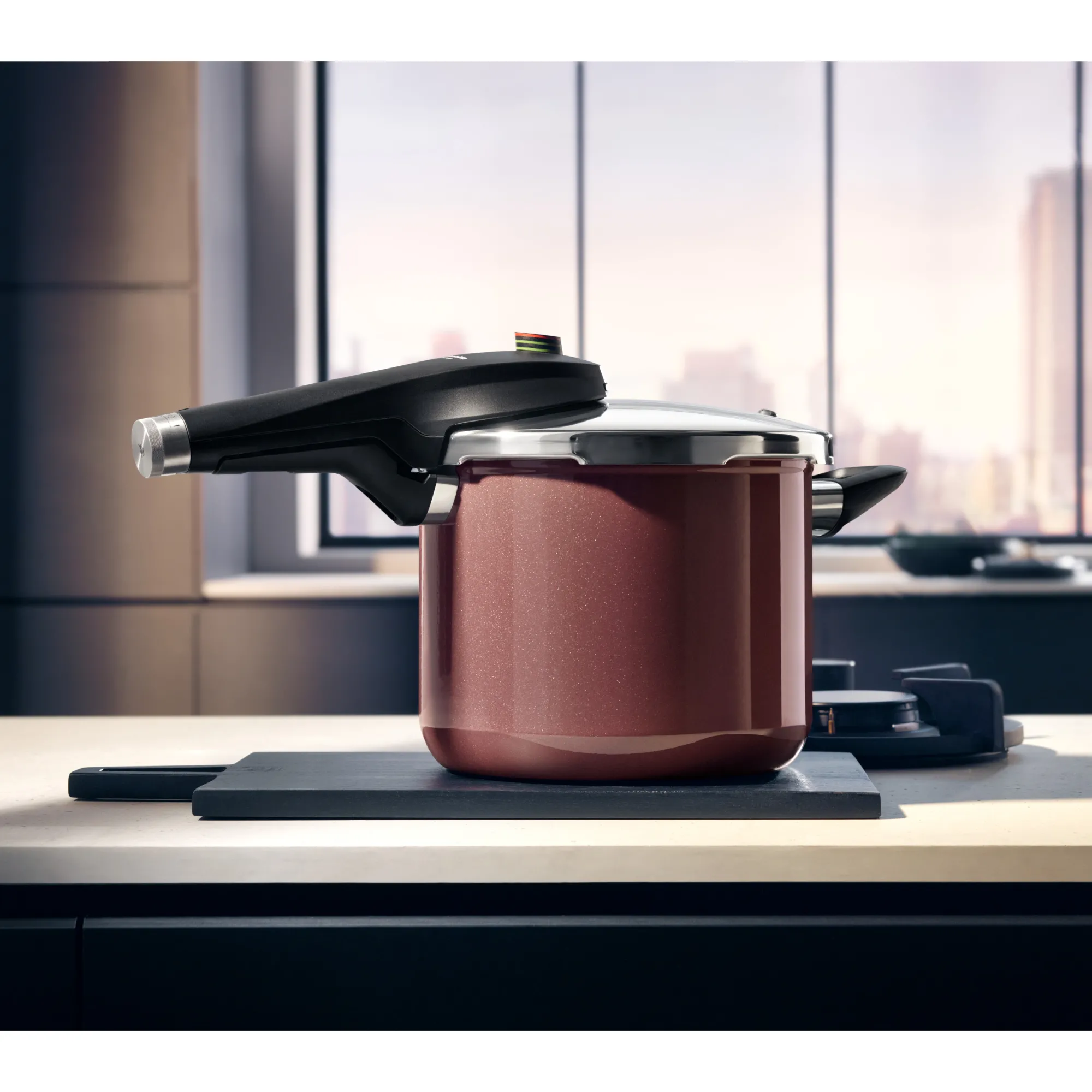WMF Fusiontec Perfect Premium Schnellkochtopf, 22 cm, 6,5 Liter, Rose Quartz| Schnellkochtöpfe|Induktionstöpfe