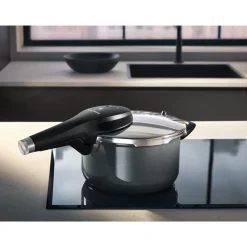 WMF Fusiontec Perfect Premium Schnellkochtopf, 22 cm, 4,5 l Platinum| Schnellkochtöpfe|Induktionstöpfe