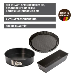 WMF KAISER Classic Backformen-Set, 3-teilig| Backformen