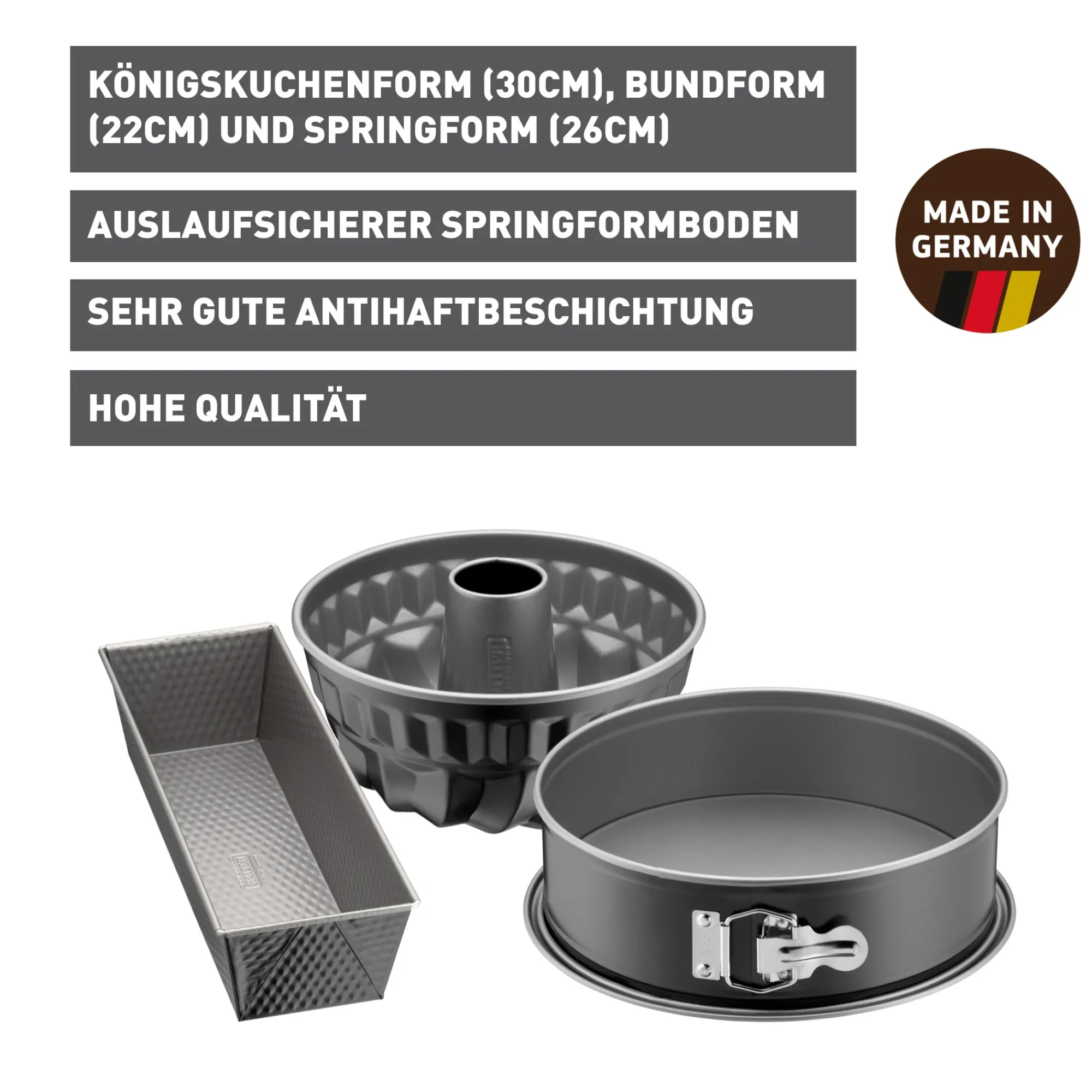 WMF KAISER Inspiration Backformen-Set, 3-teilig| Backformen